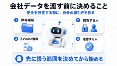 AI業務委託で会社データはどう扱う？保存場所・権限・確認ルール