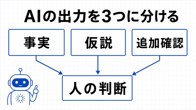 AIの整理と人の判断を分ける流れ