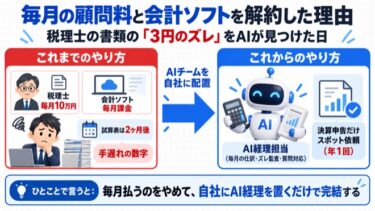 税理士の書類の「3円のズレ」をAIが見つけた日。毎月の顧問料と会計ソフトをやめた話
