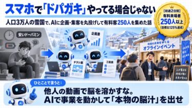 スマホで「ドパガキ」やってる場合じゃない。人口3万人の雪国で、AIに企画・集客を丸投げして有料客250人を集めた話